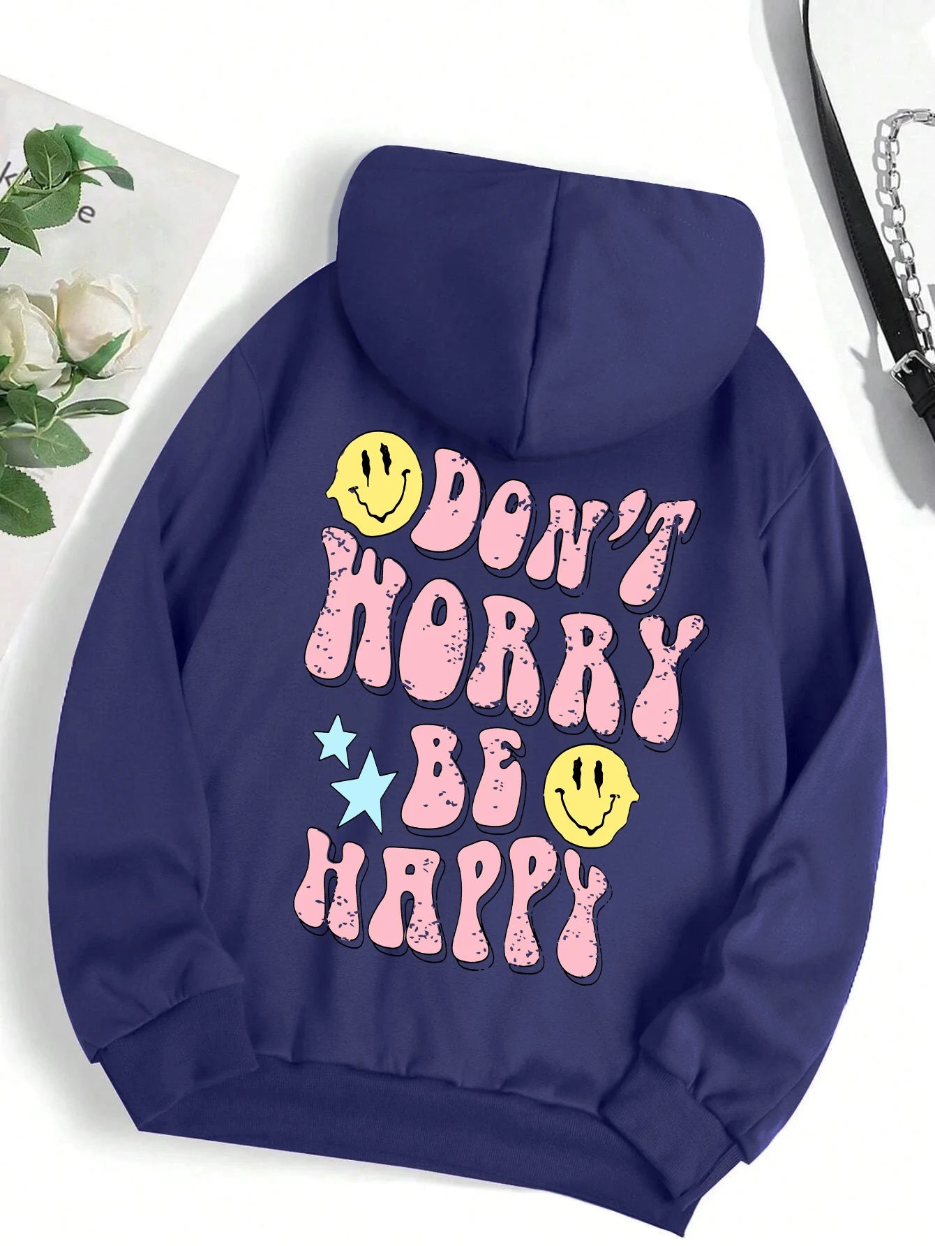 Don't Worry Be Happy Hoodie für Damen