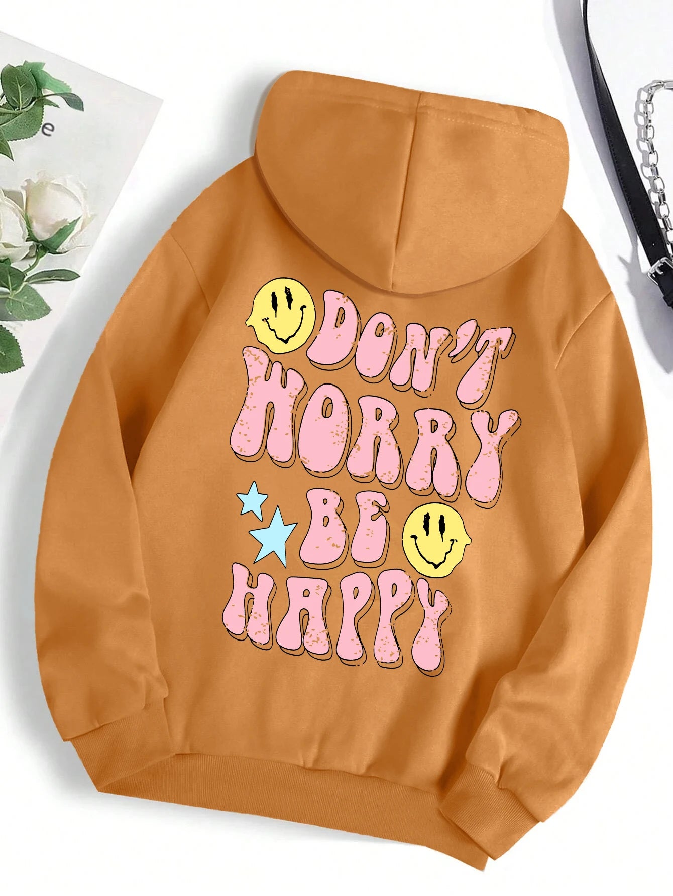 Don't Worry Be Happy Hoodie für Damen