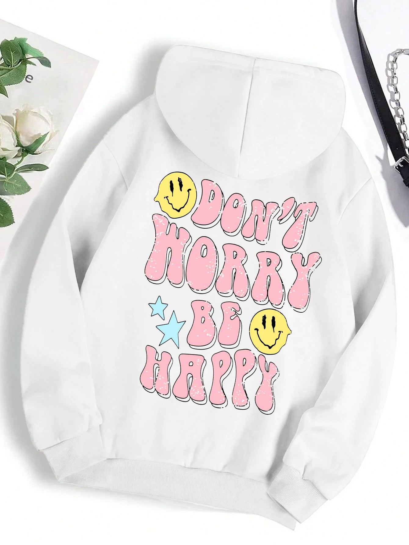 Don't Worry Be Happy Hoodie für Damen