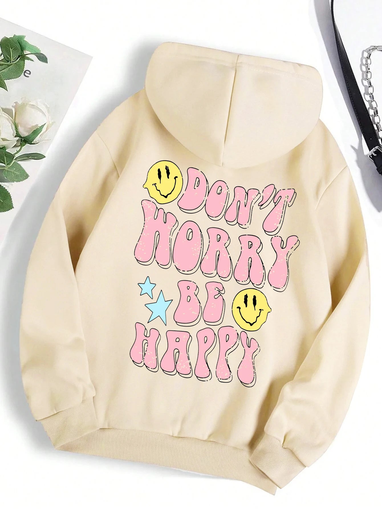 Don't Worry Be Happy Hoodie für Damen