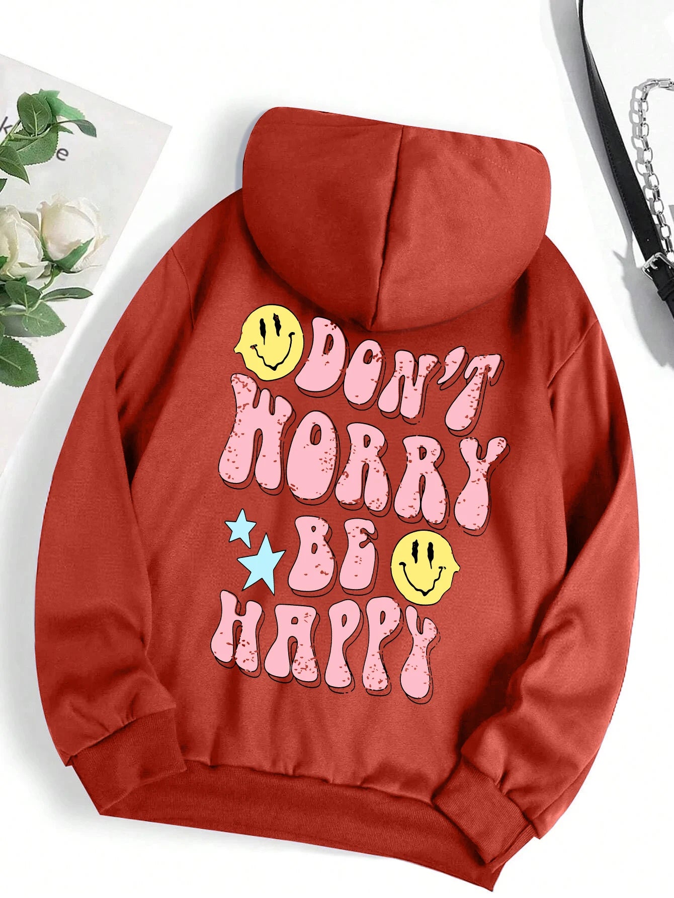 Don't Worry Be Happy Hoodie für Damen