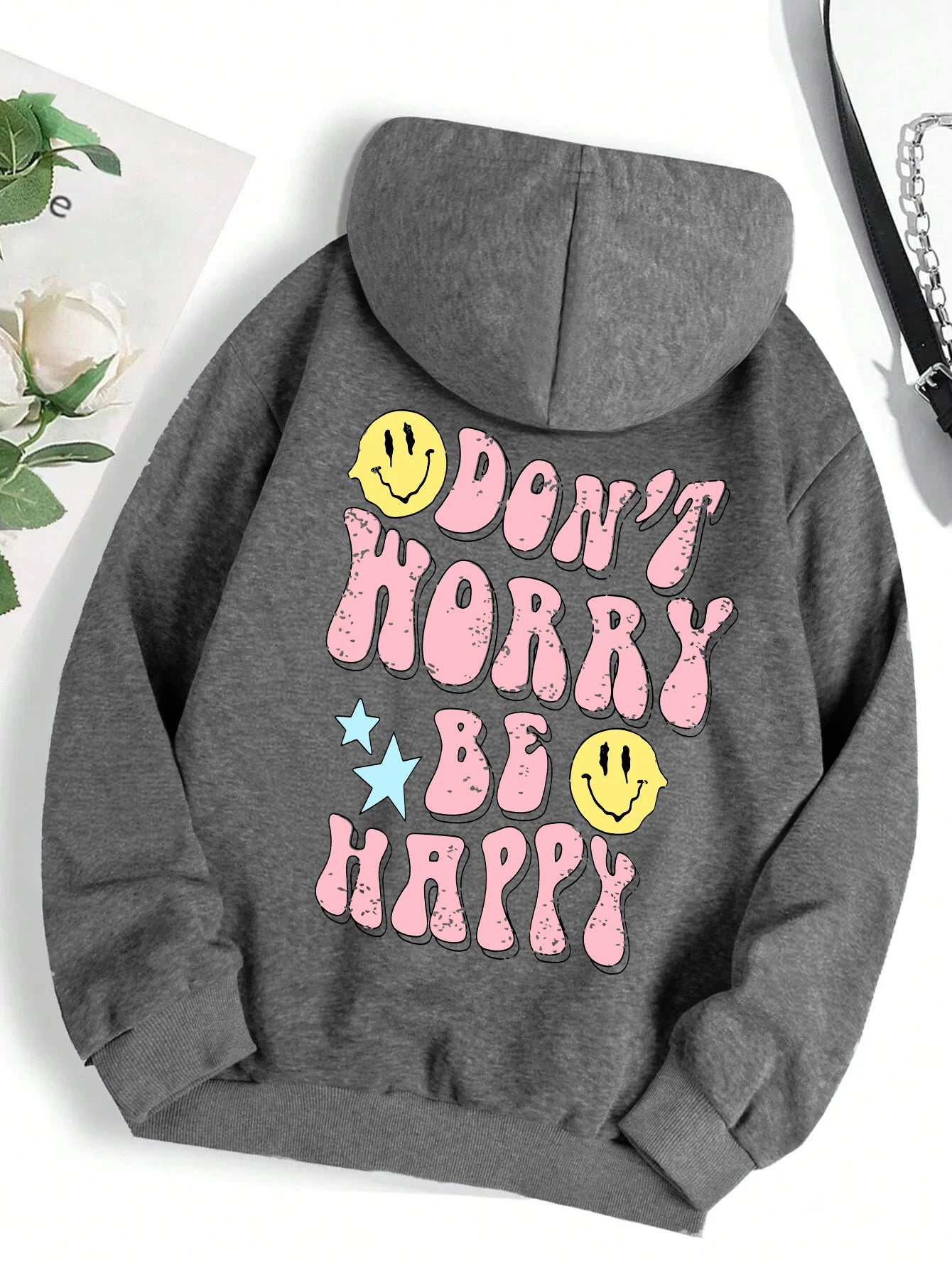 Don't Worry Be Happy Hoodie für Damen