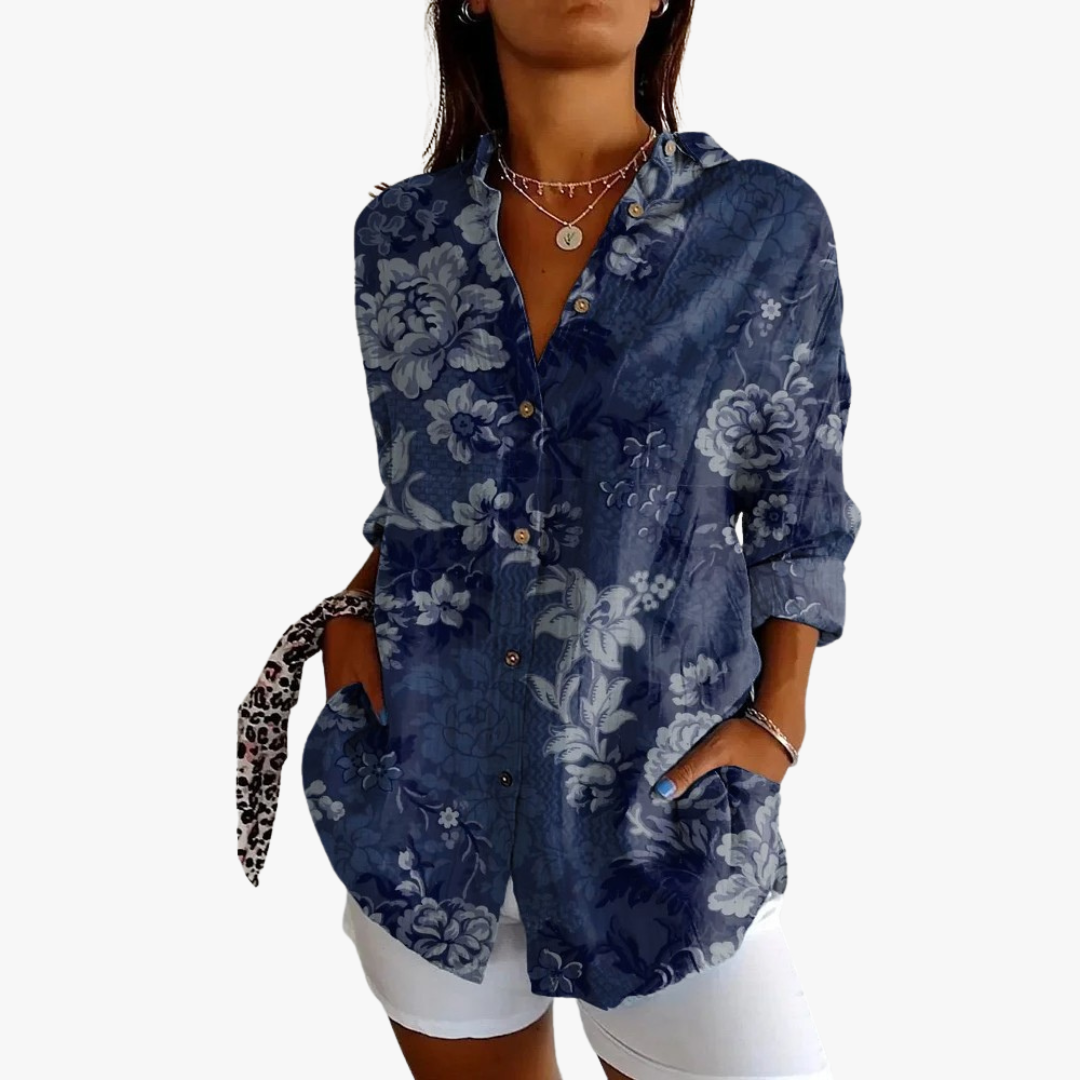Variant image for Beatrix | Bestickte Leinenbluse für Damen mit Handgefertigter Stickerei-35