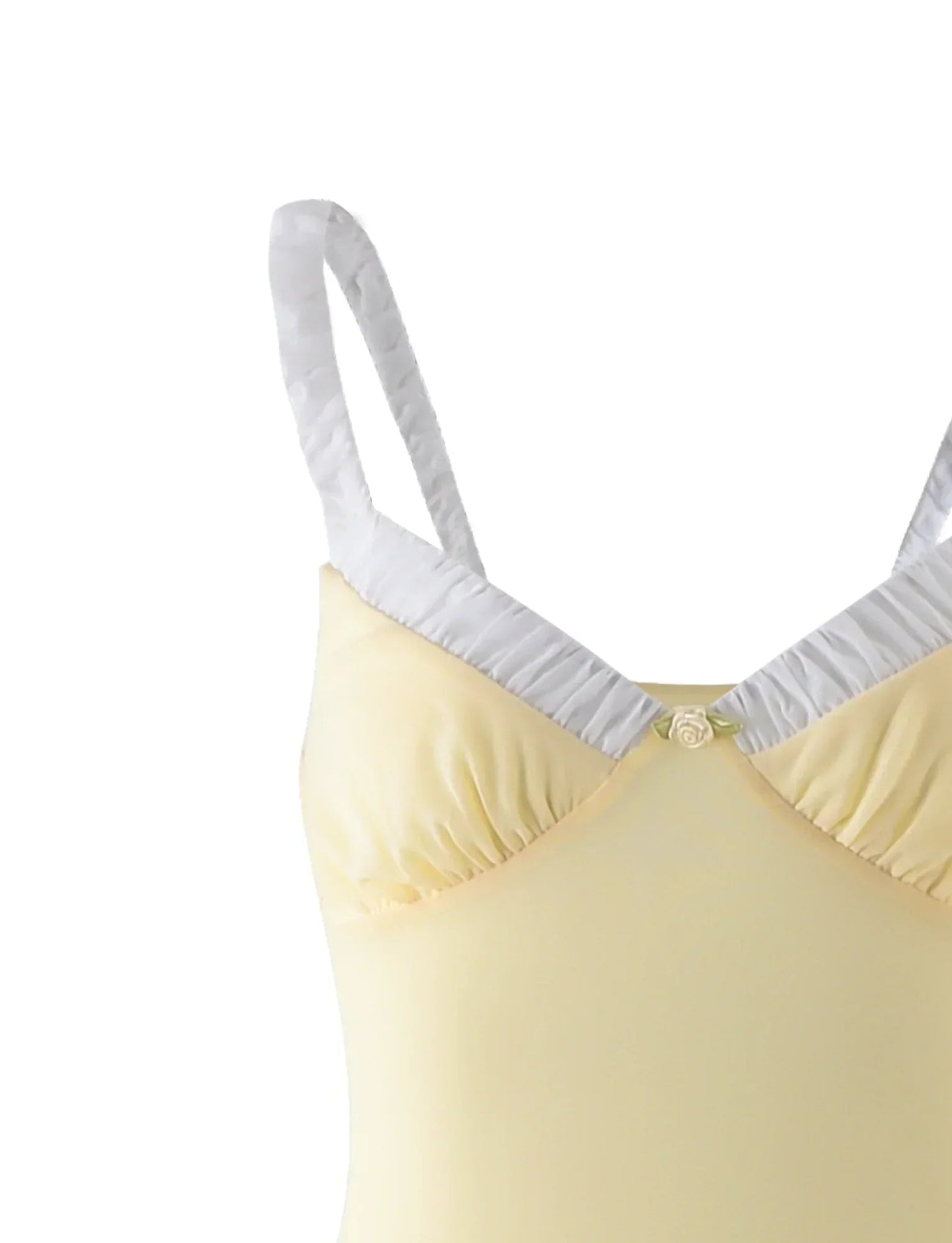 Maxi dress in lemon yellow with feminine silhouette