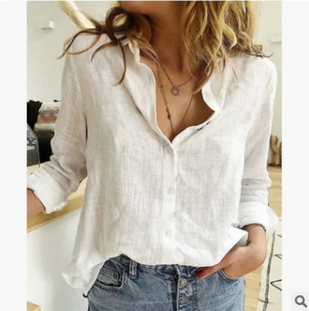 Variant image for Nadia | Elegante Bluse Damen aus Baumwolle und Leinen mit Langarm-57