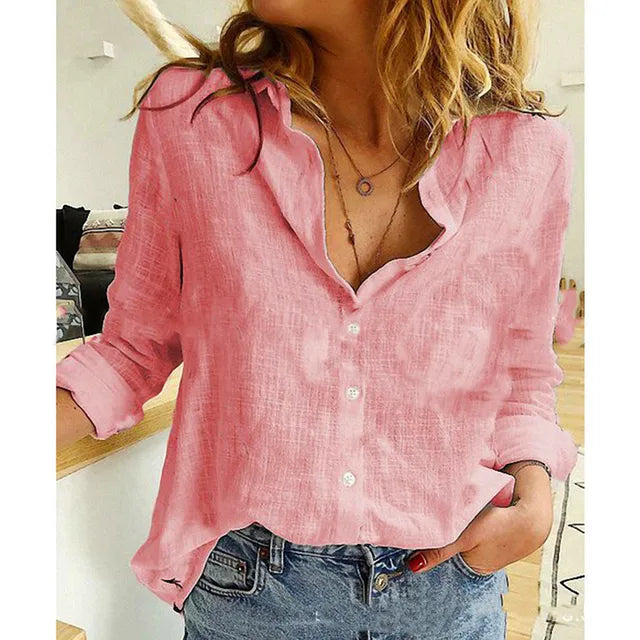 Variant image for Nadia | Elegante Bluse Damen aus Baumwolle und Leinen mit Langarm-41