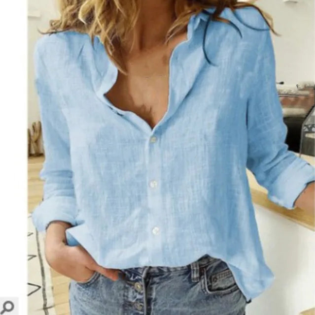 Variant image for Nadia | Elegante Bluse Damen aus Baumwolle und Leinen mit Langarm-49