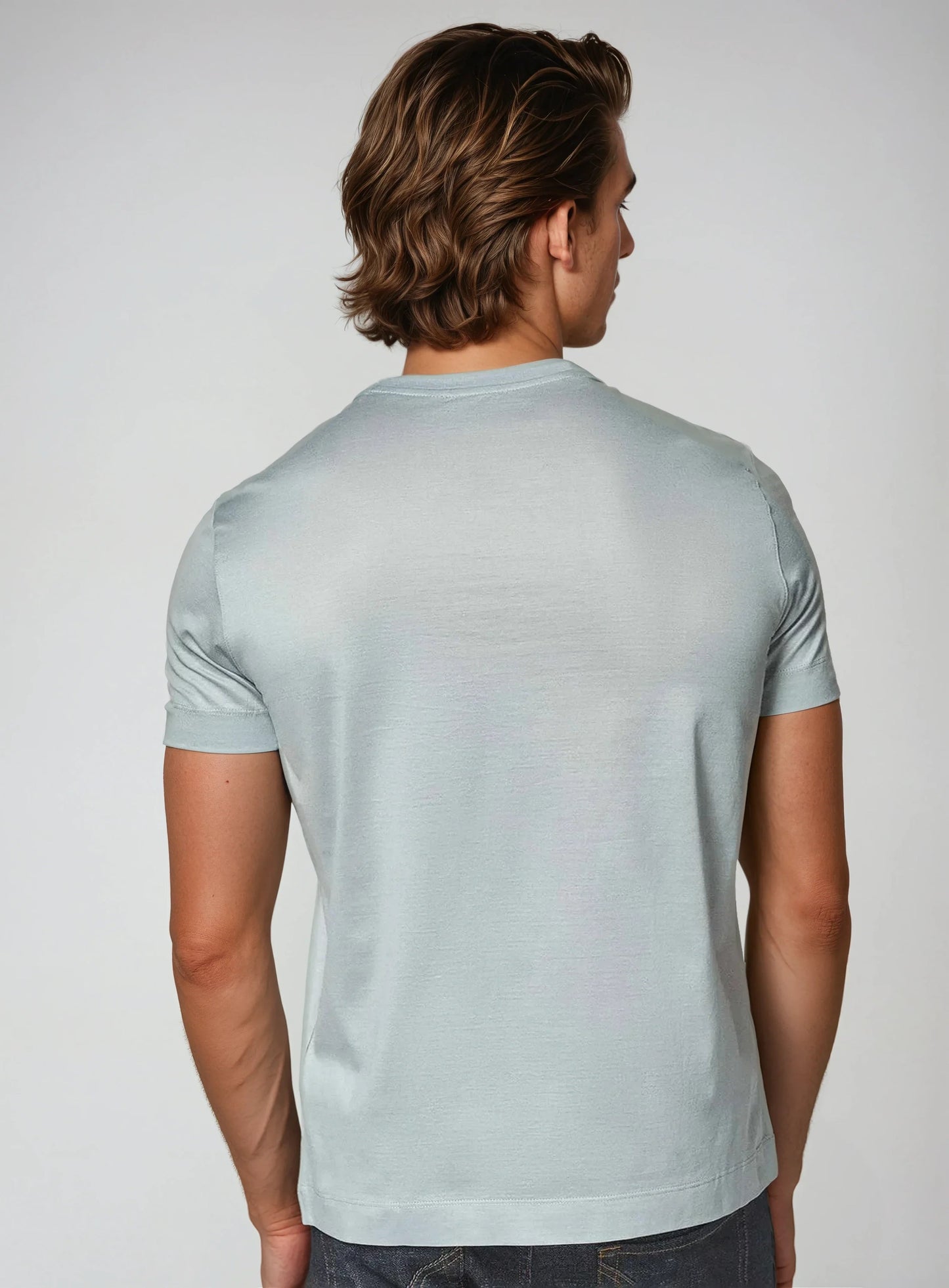 Modernes Baumwoll-T-Shirt in Hellgrau