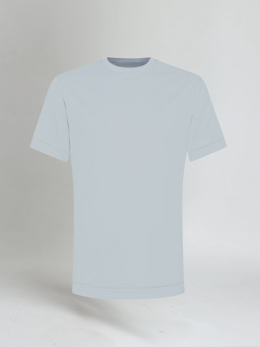 Modernes Baumwoll-T-Shirt in Hellgrau