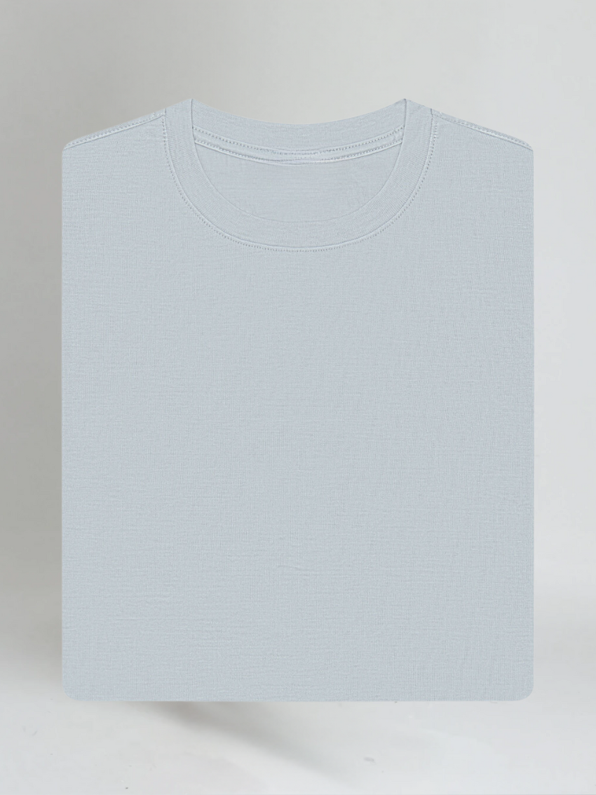 Modernes Baumwoll-T-Shirt in Hellgrau