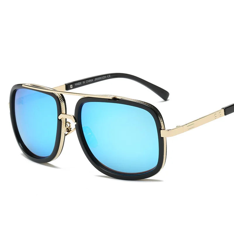 Fashionable men's sunglasses in vintage pilot style with UV400 protection