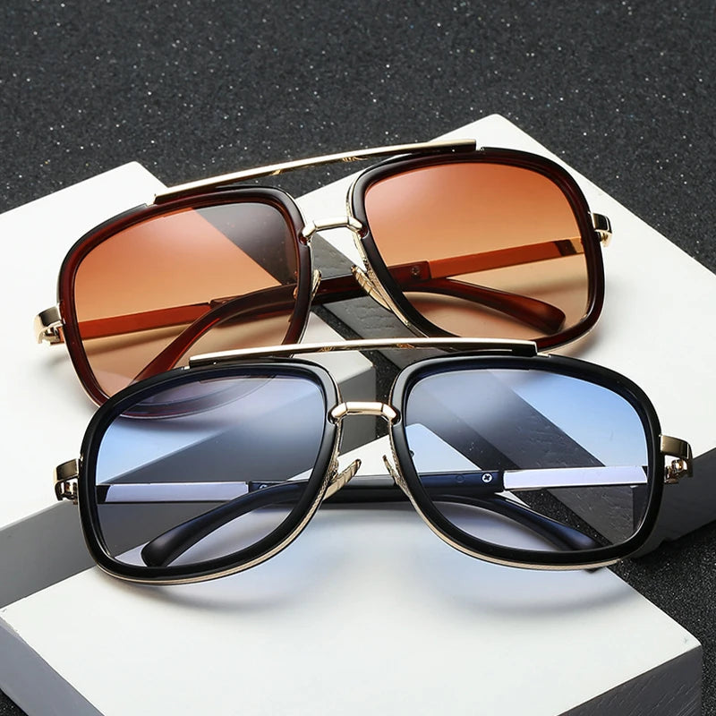 Fashionable men's sunglasses in vintage pilot style with UV400 protection