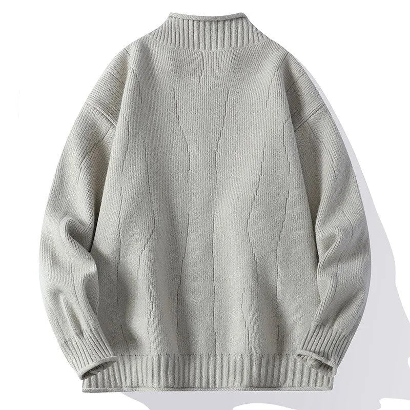 Modischer Herren Strickjacke mit Stehkragen