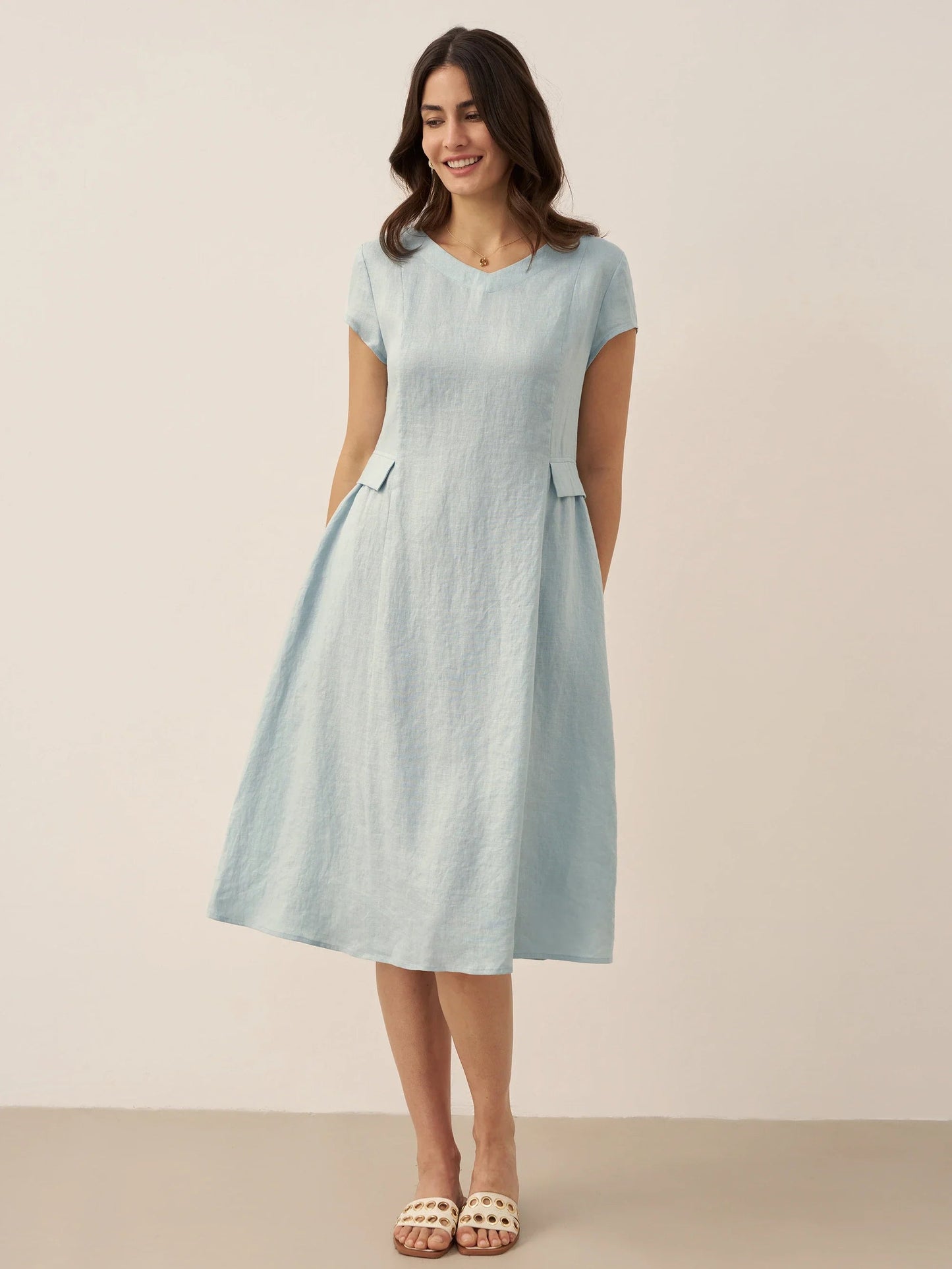 Linen summer dress women