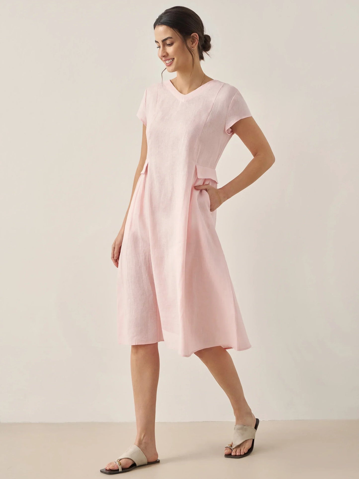 Linen summer dress women