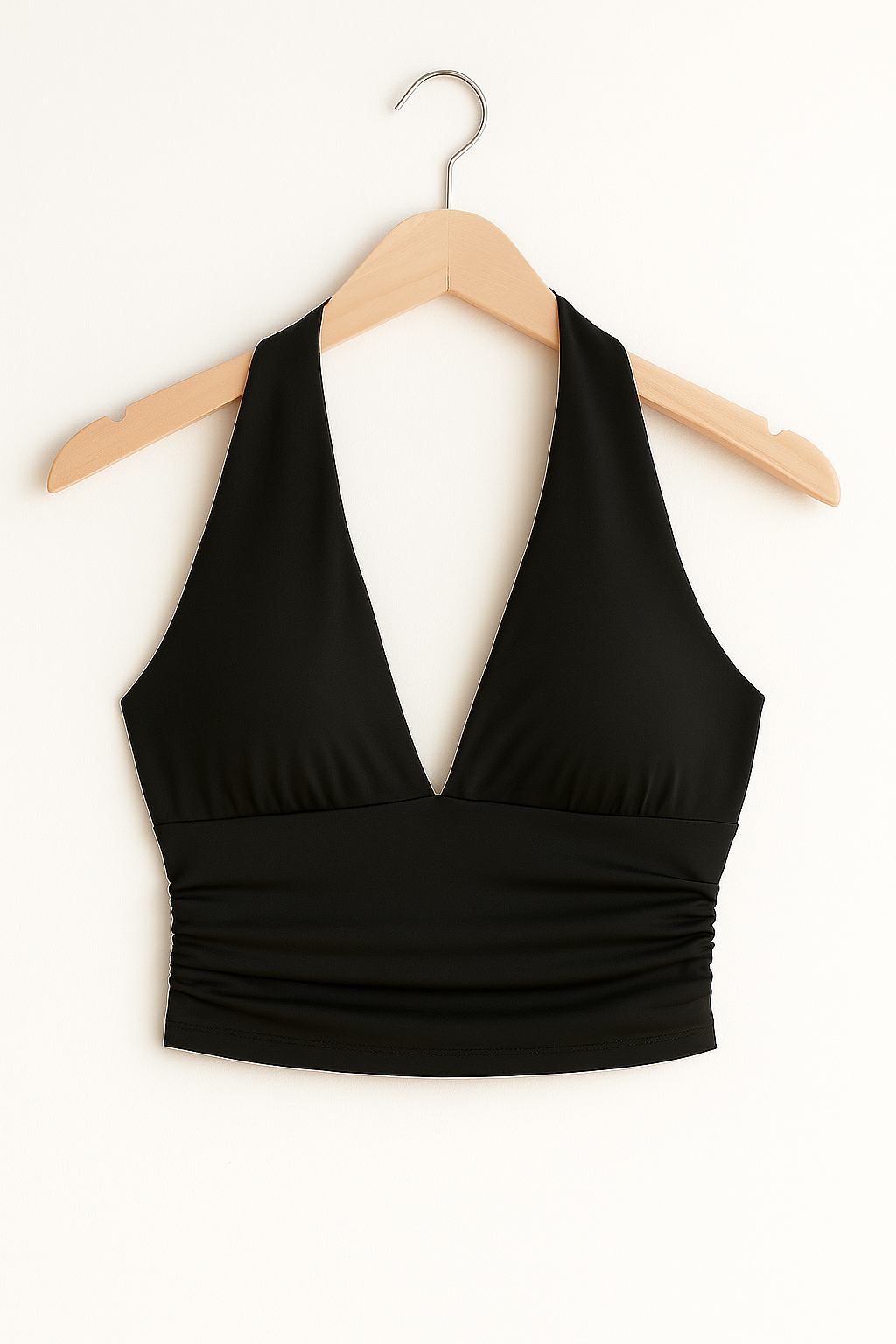 Neckholder Crop Top mit V-Ausschnitt