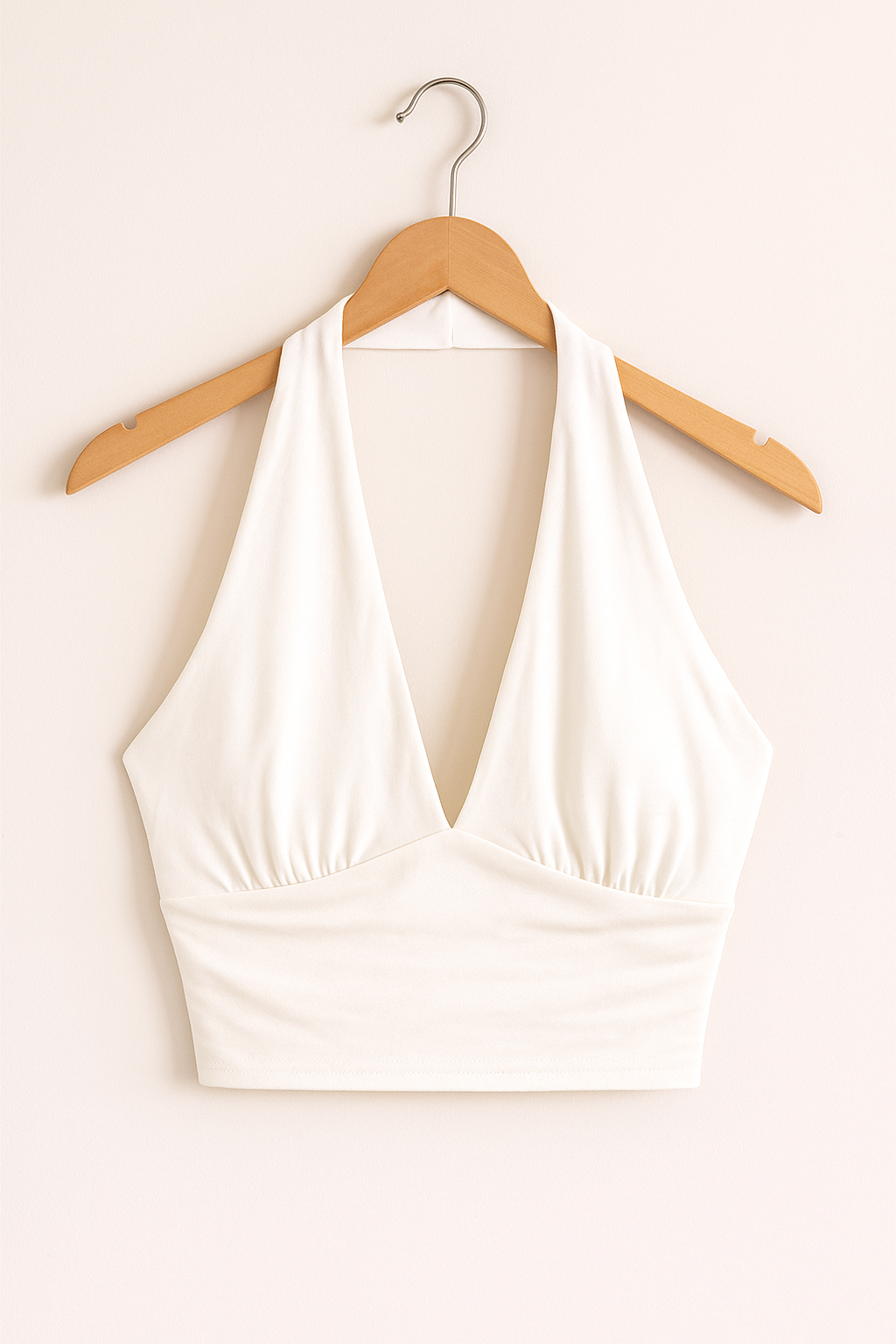 Neckholder Crop Top mit V-Ausschnitt