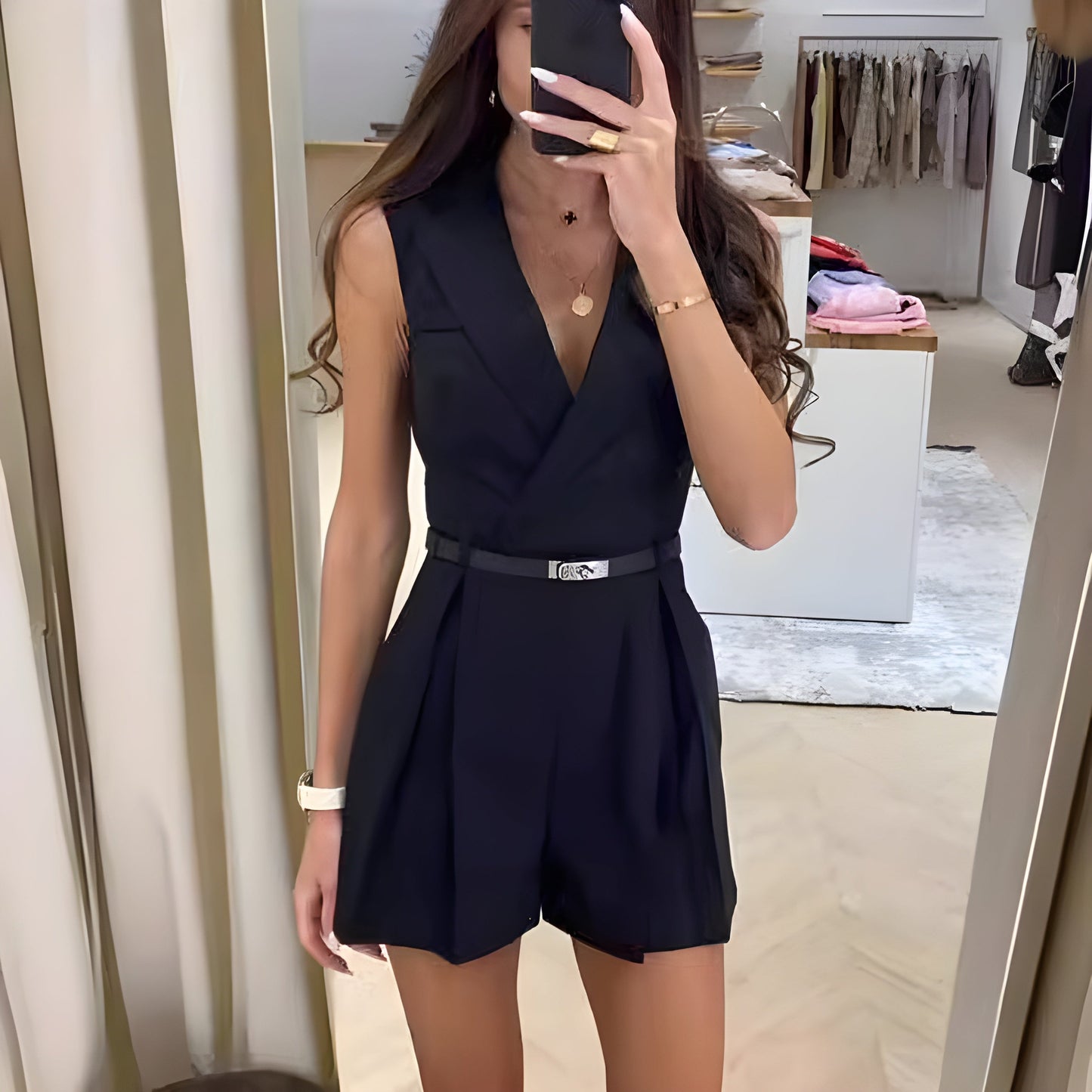 Variant image for Mina | Eleganter Ärmeloser Jumpsuit für Damen mit V-Ausschnitt für Hochzeit-1
