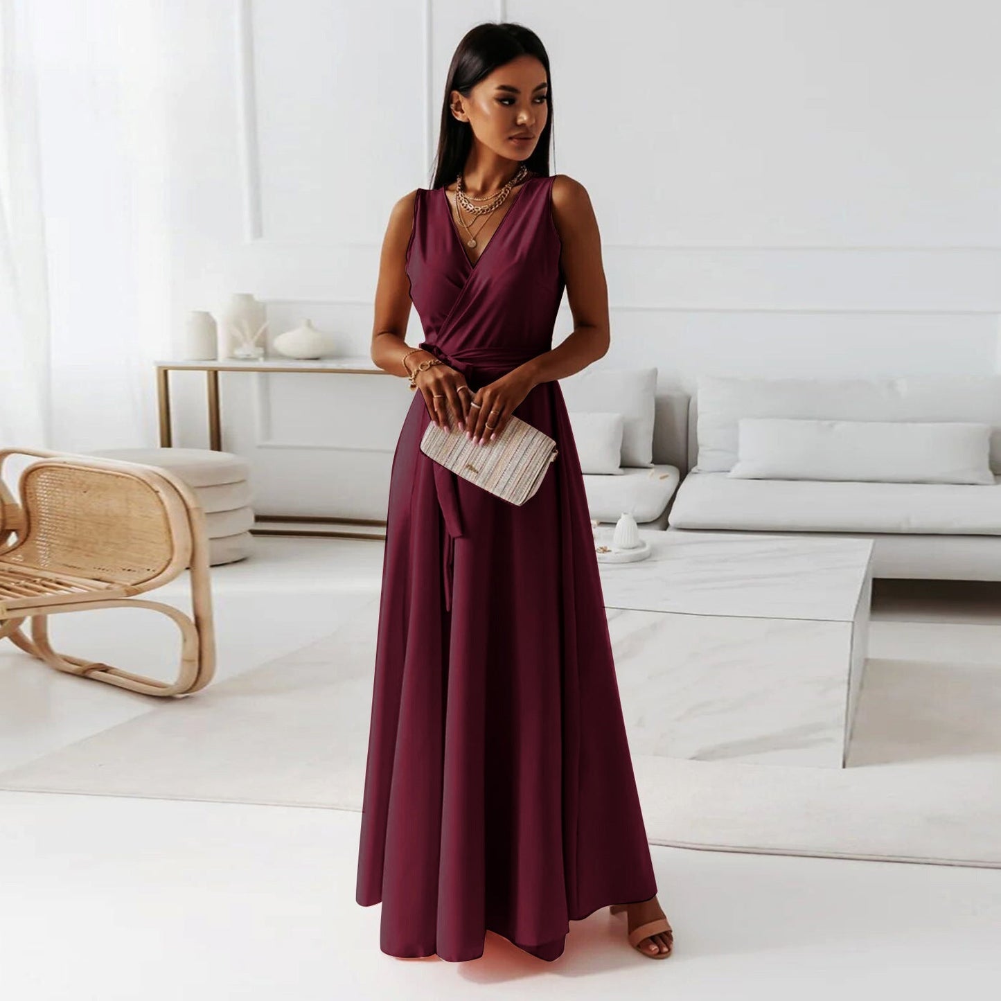 Variant image for Gretchen | Elegantes Langes Damenkleid mit V-Ausschnitt für Feste-11