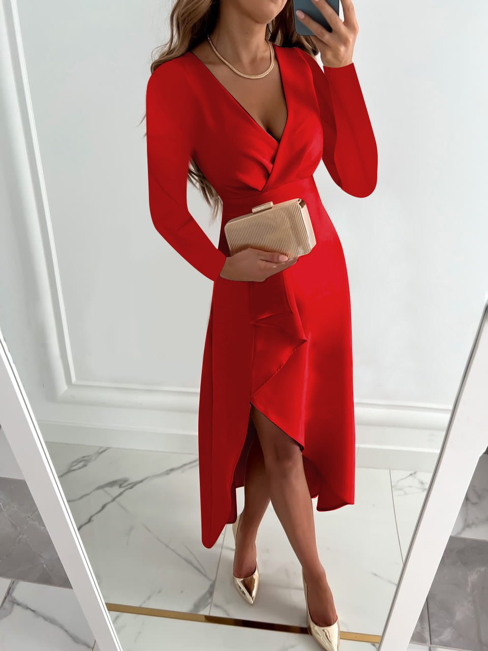 Variant image for Felicia | Elegantes Festliches Kleid für Damen mit V-Ausschnitt-11