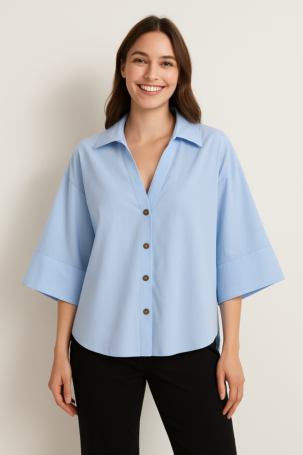Oversize Bluse mit Knöpfen