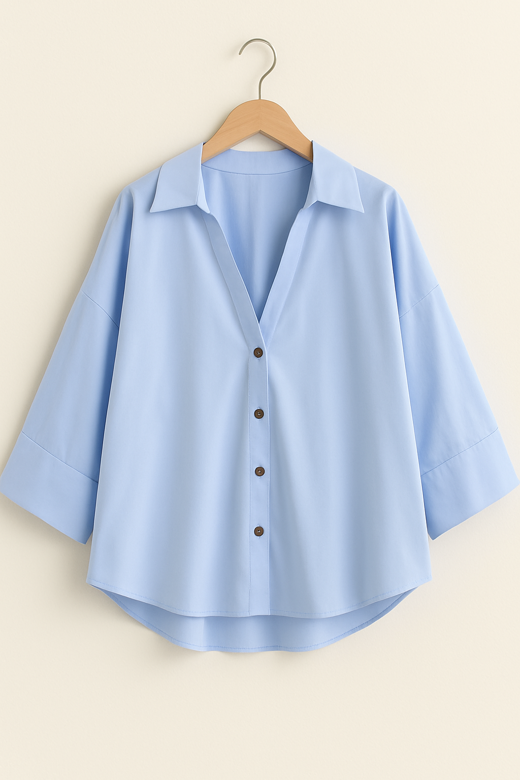 Oversize Bluse mit Knöpfen