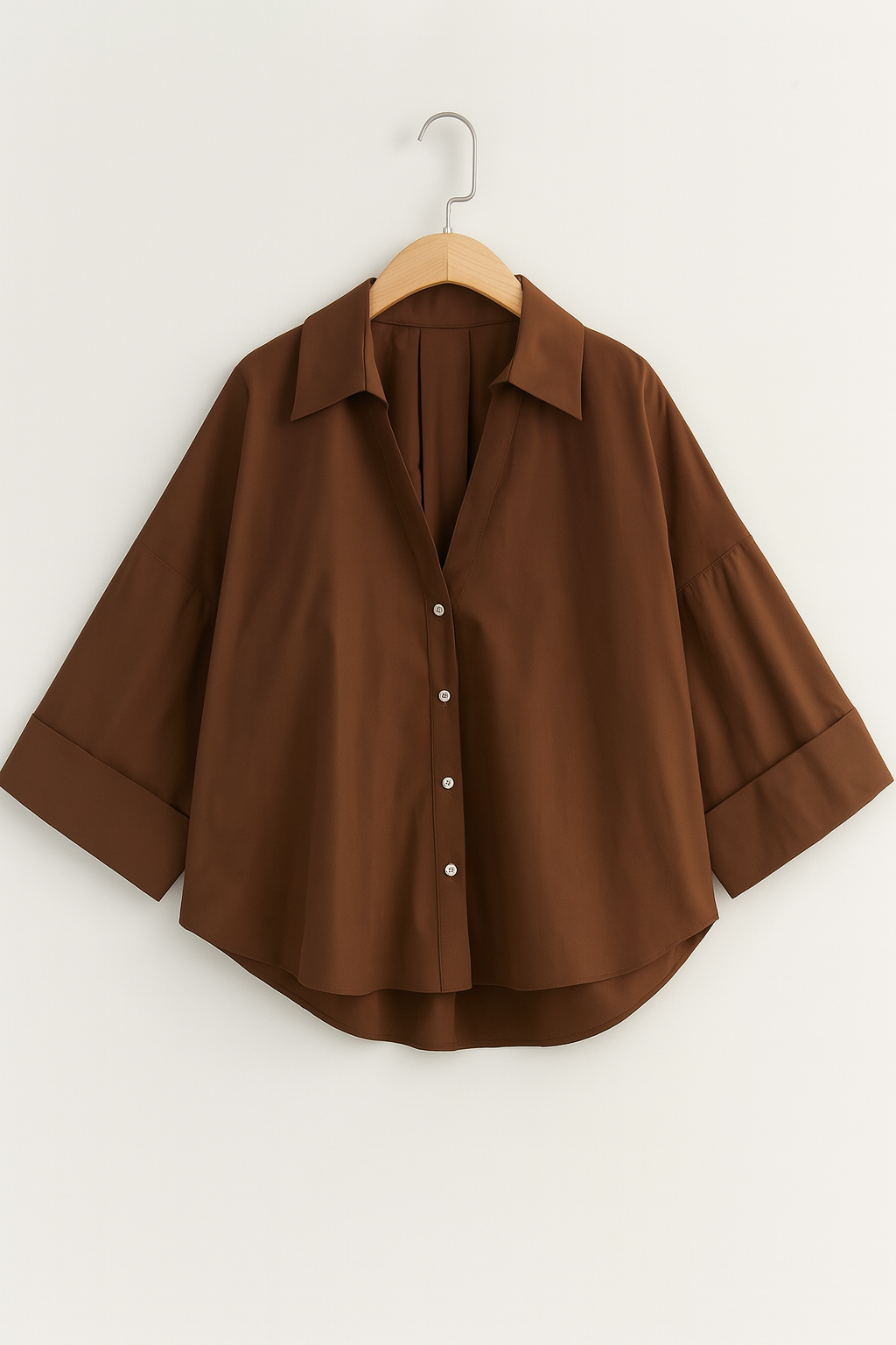Oversize Bluse mit Knöpfen