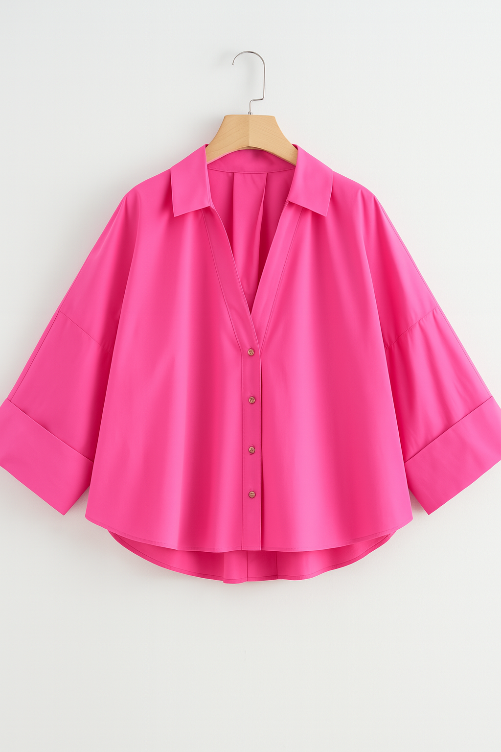 Oversize Bluse mit Knöpfen