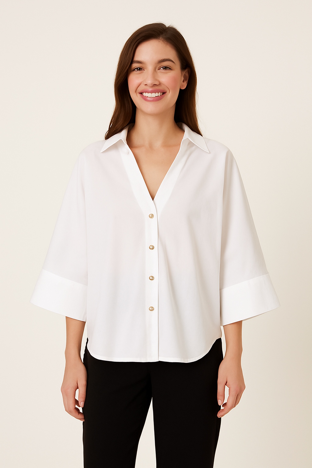 Oversize Bluse mit Knöpfen