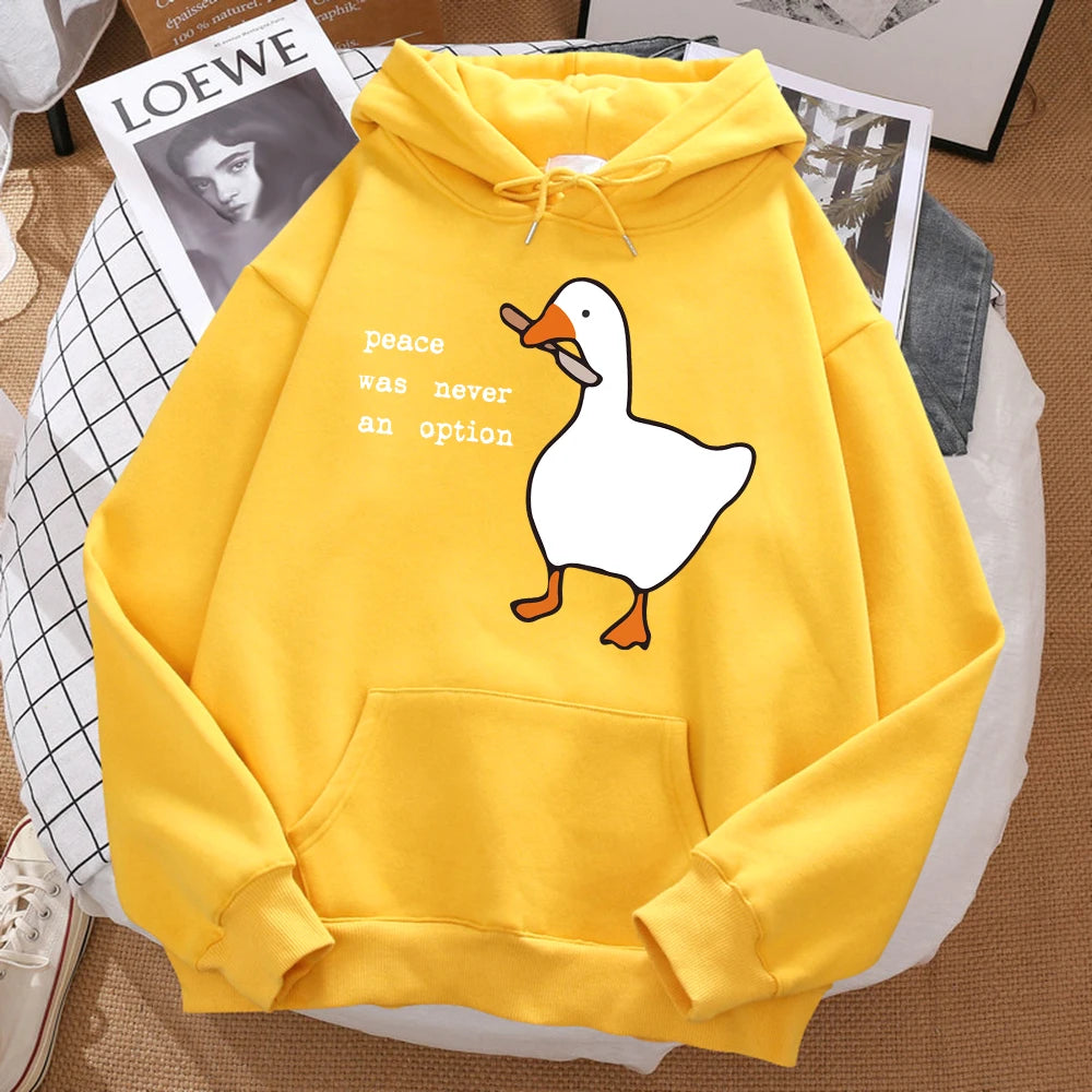 Oversized Kapuzenpullover für Herren mit Ente Druck