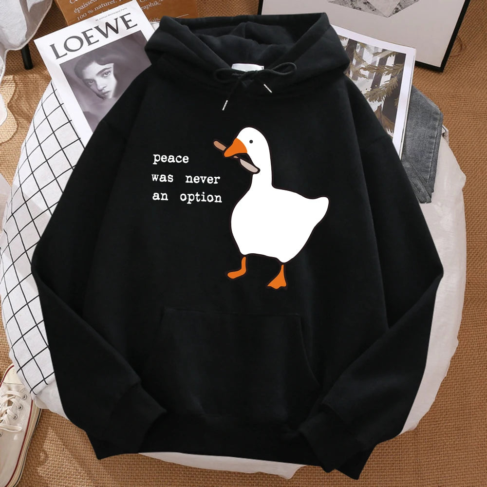 Oversized Kapuzenpullover für Herren mit Ente Druck