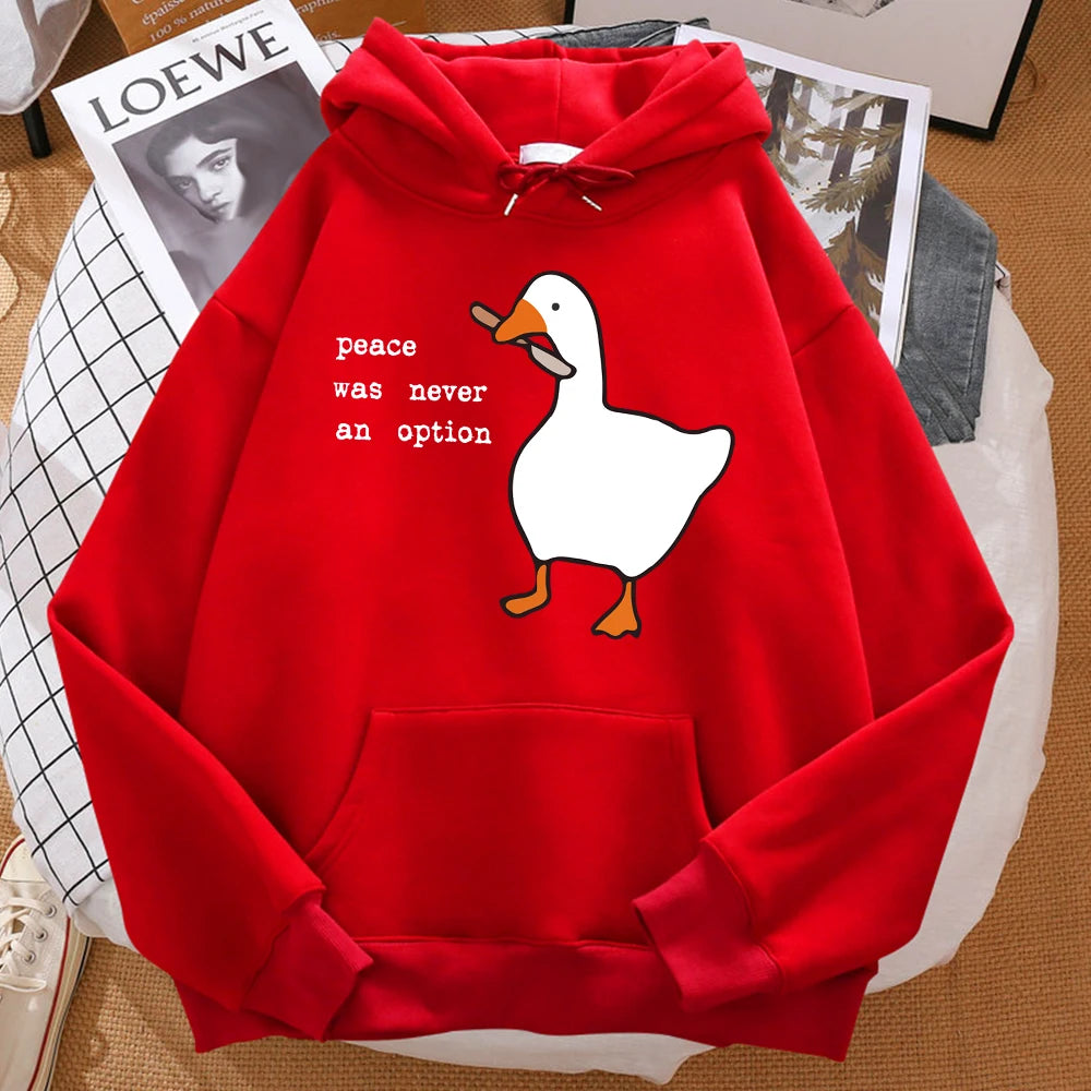 Oversized Kapuzenpullover für Herren mit Ente Druck