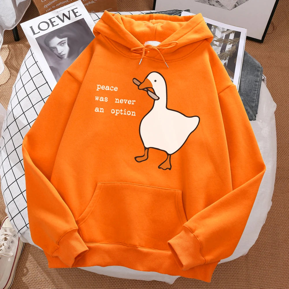 Oversized Kapuzenpullover für Herren mit Ente Druck