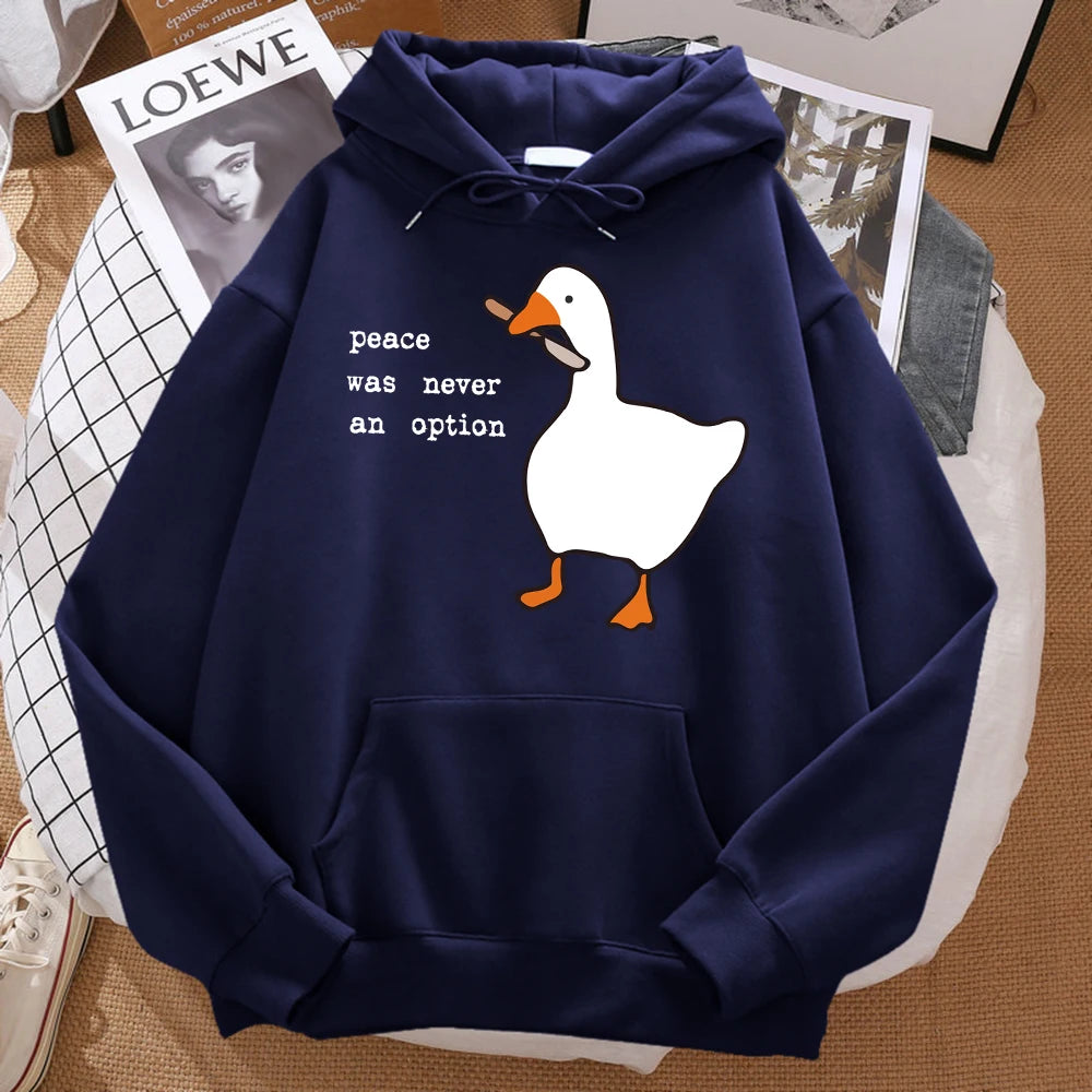 Oversized Kapuzenpullover für Herren mit Ente Druck