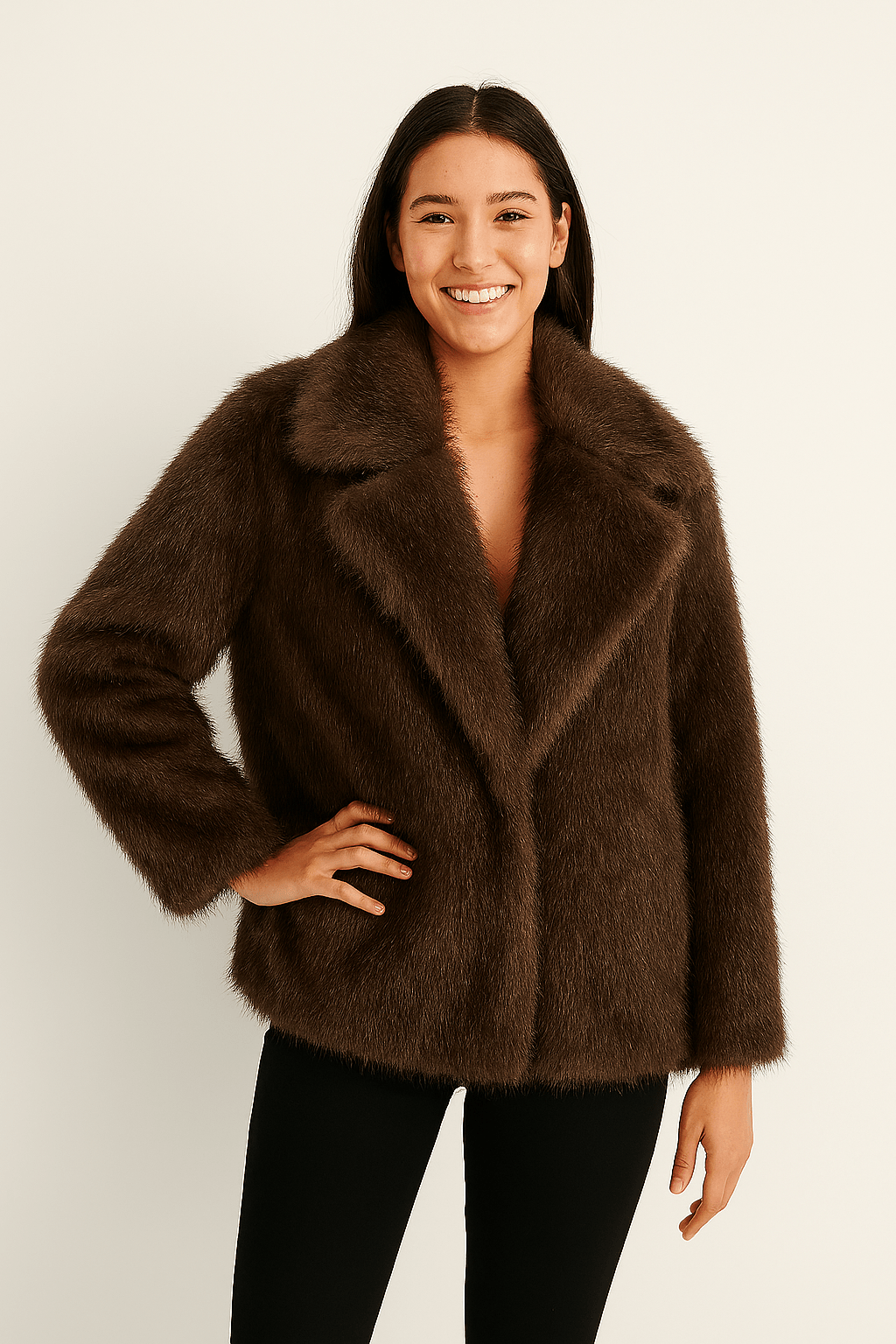 Giacca oversize in pelliccia sintetica