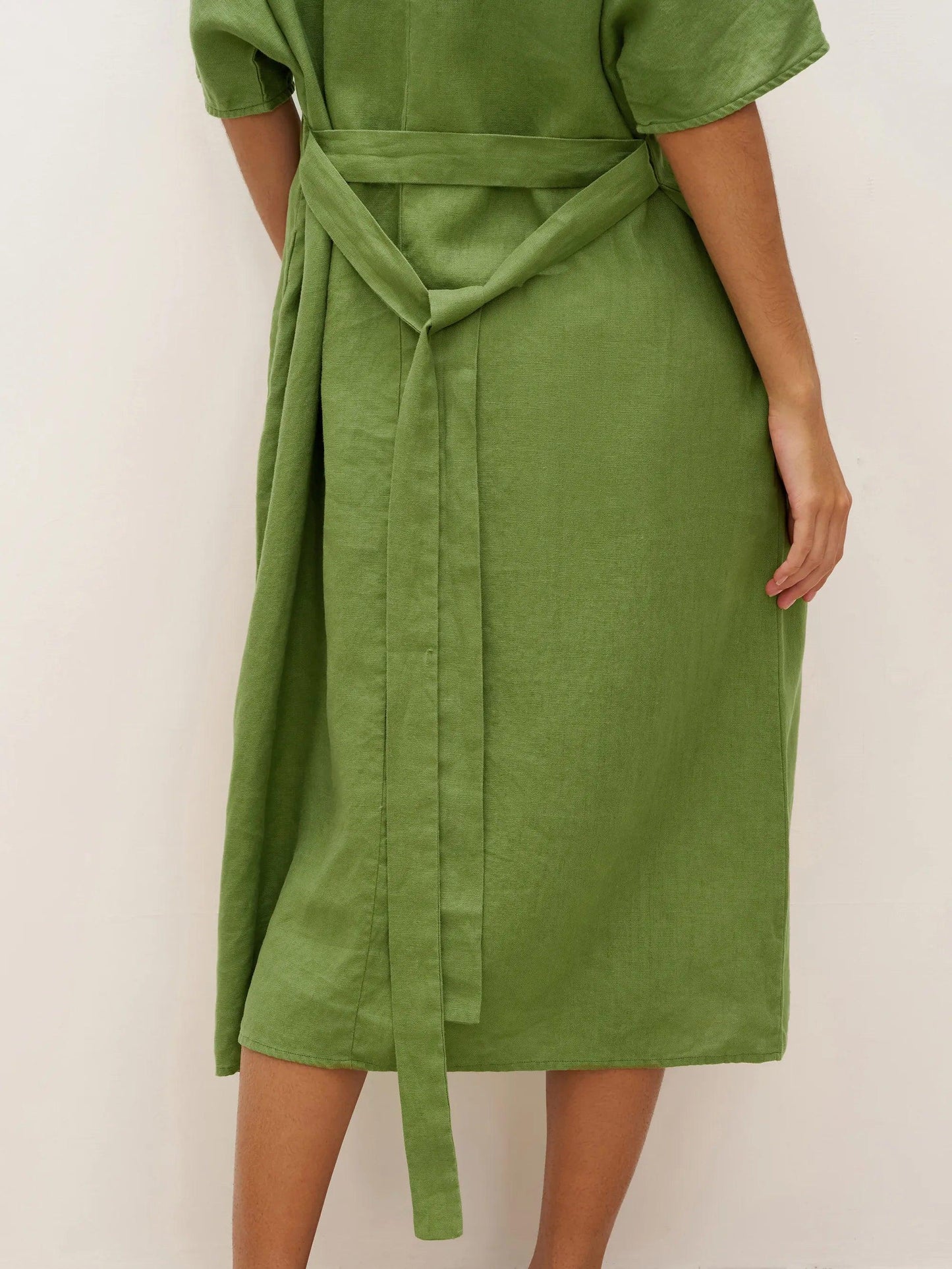 Oversized linen midi dress for women