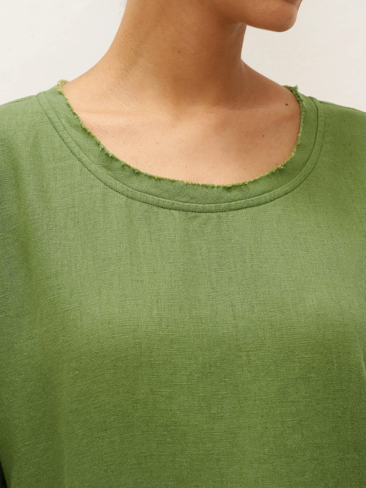 Oversized linen midi dress for women