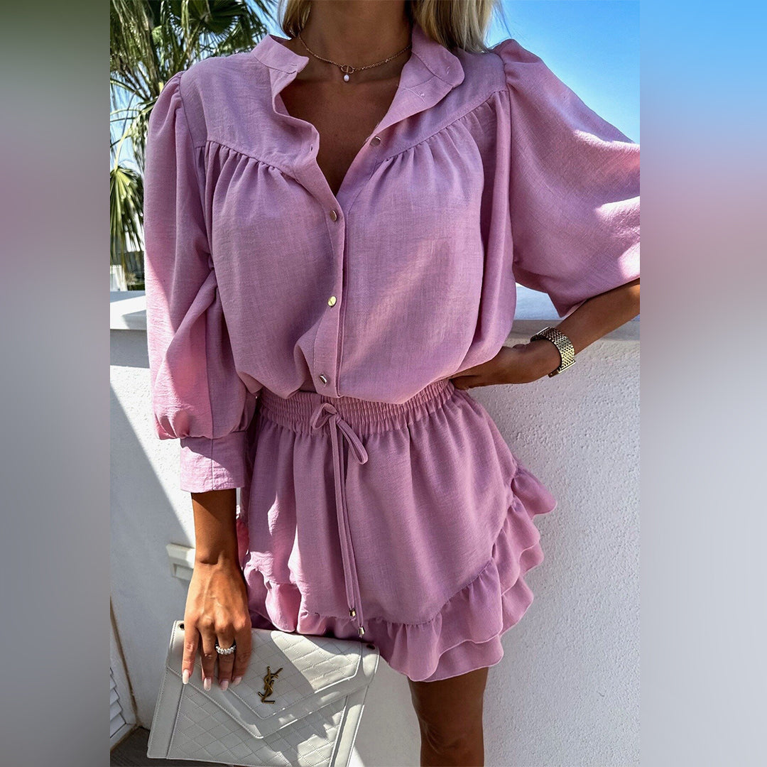 Leonie | Damen Set Bluse und Rock Bunt