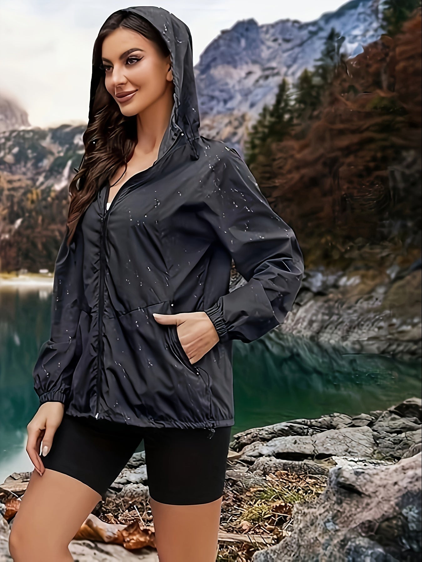 Windjacke mit Kapuze für Aktive Frauen