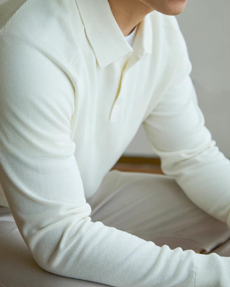 Polo shirt men long sleeve