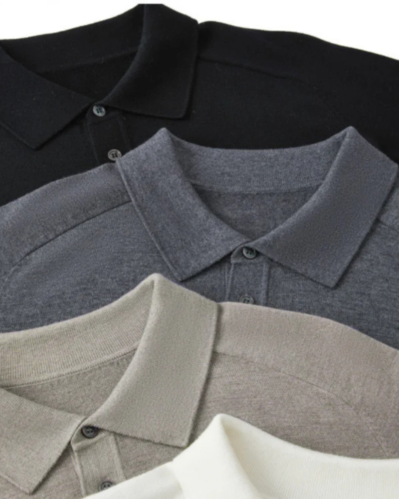 Polo shirt men long sleeve