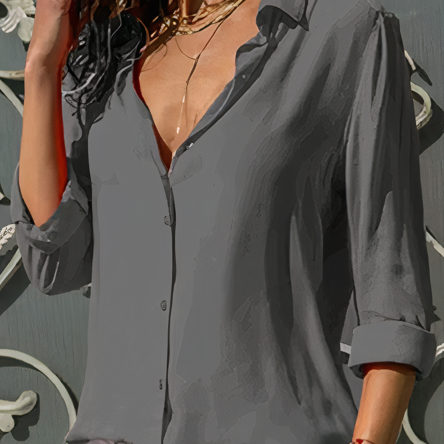 Variant image for Xaviera | Elegante Bluse Damen mit Langen Ärmeln aus Chiffon-41