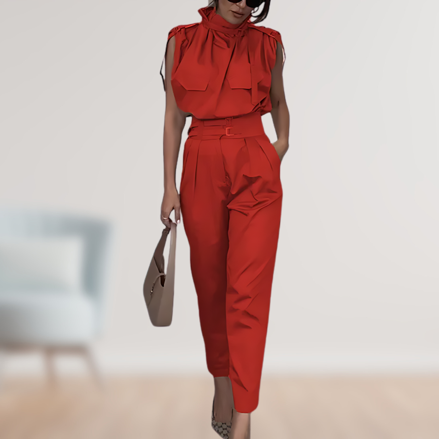 Variant image for Beatrix | Damen Overall mit Gürtel, ärmellos, elegant und modern-31