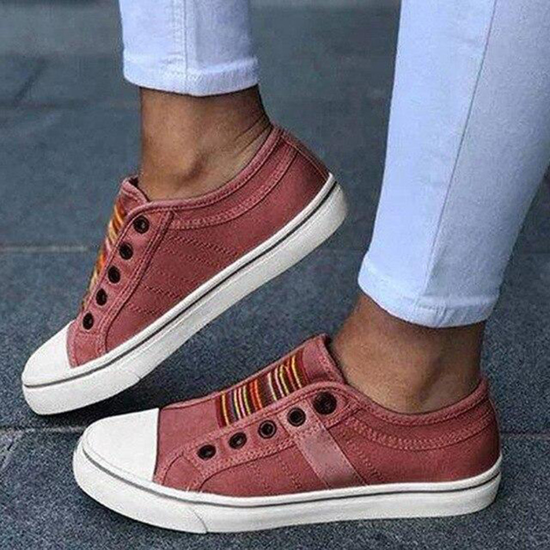 Variant image for Anna | Damen Sneaker Slip-on mit Lebendigen Streifen für Freizeitoutfits-22