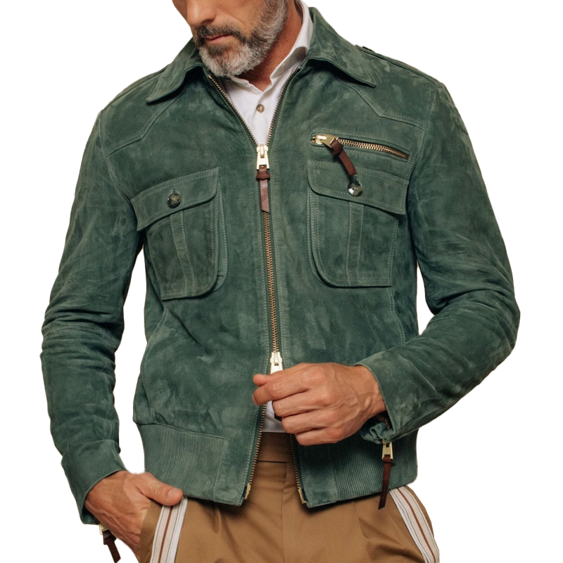 Retro Suède Jacke für Herren