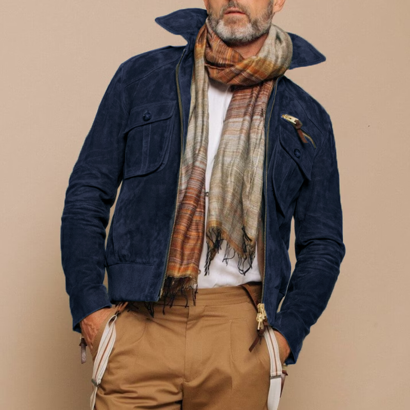 Retro Suède Jacke für Herren