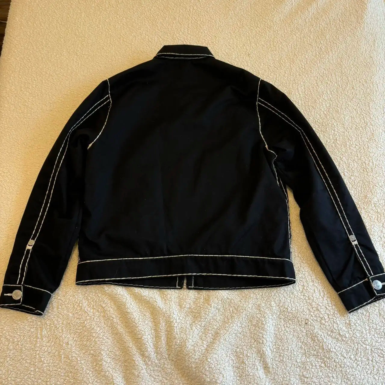 Retro Y2K Denimjacke mit Leder, gestickte Buchstaben, Motorradstil, dicke Herrenjacke