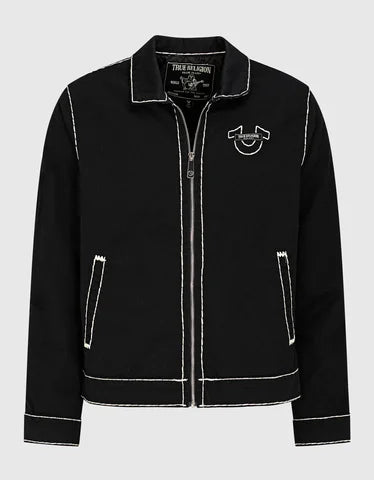 Retro Y2K Denimjacke mit Leder, gestickte Buchstaben, Motorradstil, dicke Herrenjacke