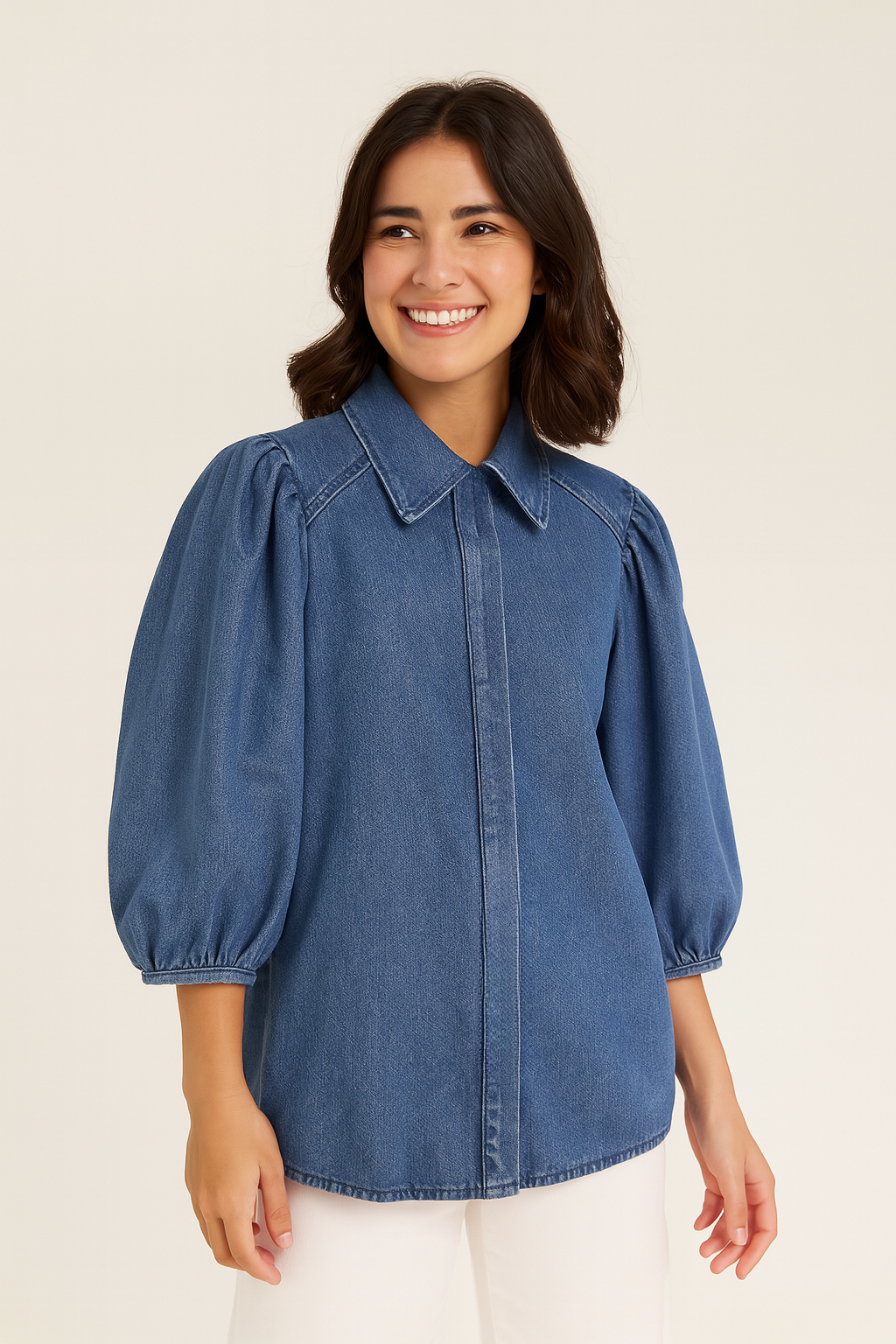 Bluse mit Puffärmeln