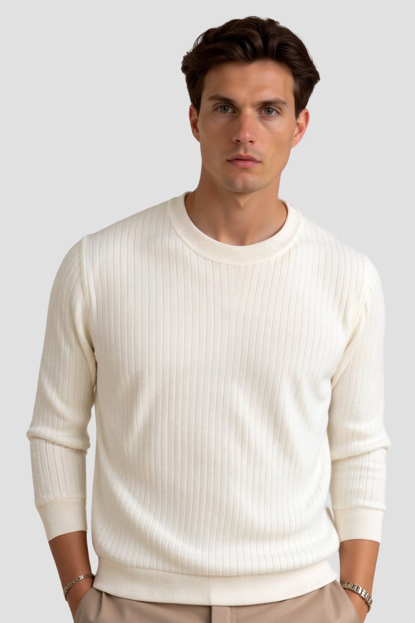 Rippstrick Herren Longsleeve Pullover